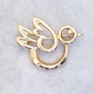 Vintage oro tono delicado pájaro volador doodle broche por Sarah Coventry - C10