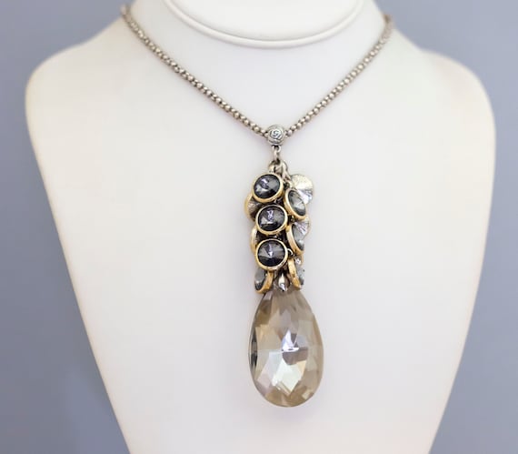 30 inch, Vintage Necklace, Diamond Necklace, Tear… - image 1