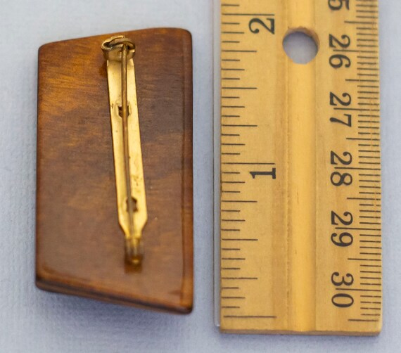 Avant garde wood vintage brooch (C7) - image 3