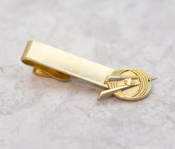 Vintage Tie Clip, Gold Tone Tie Clip, Minimalist … - image 1