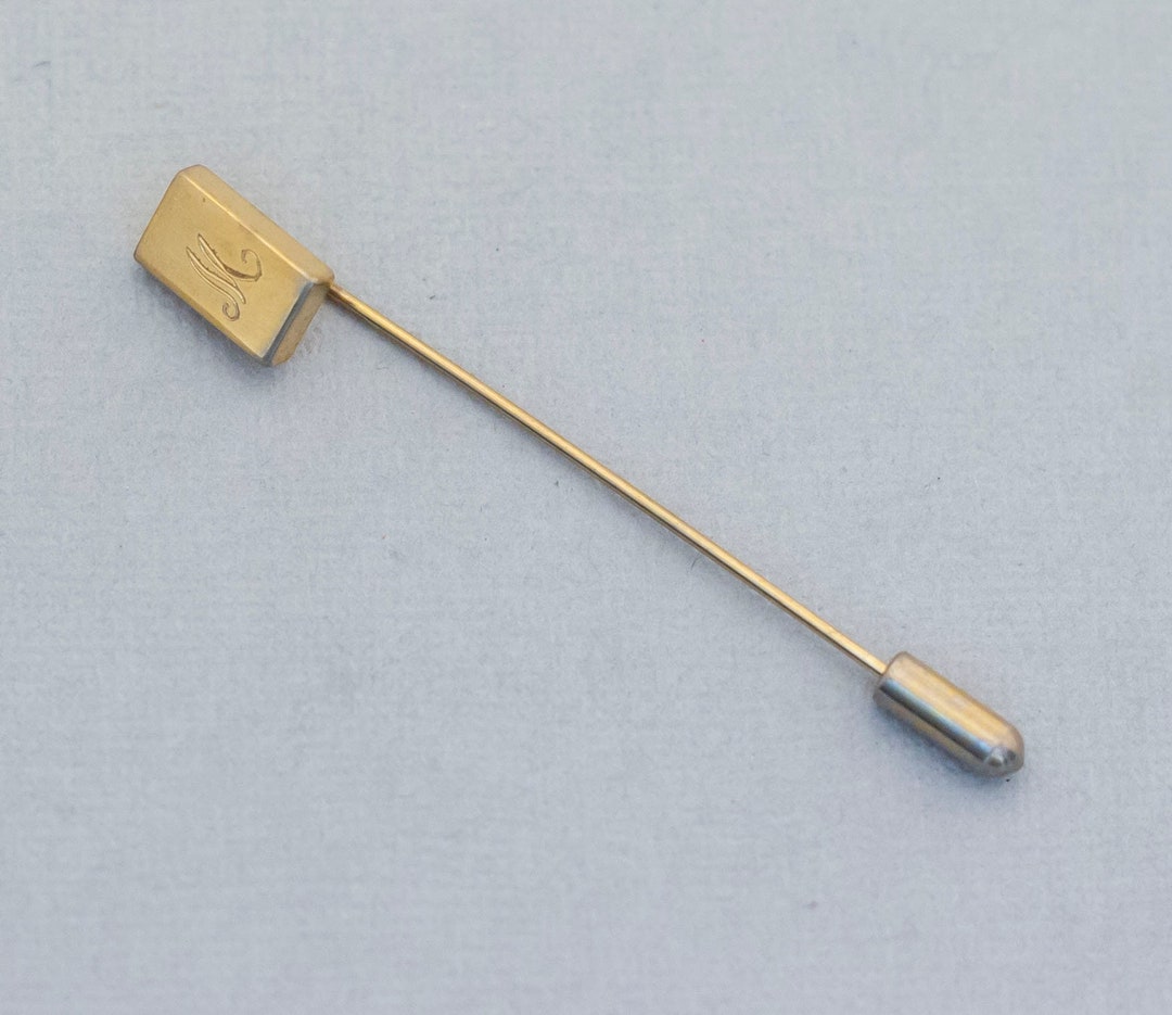 Vintage Victorian Square Tip Stick Pin, Letter M Stick Pin, Geometric ...