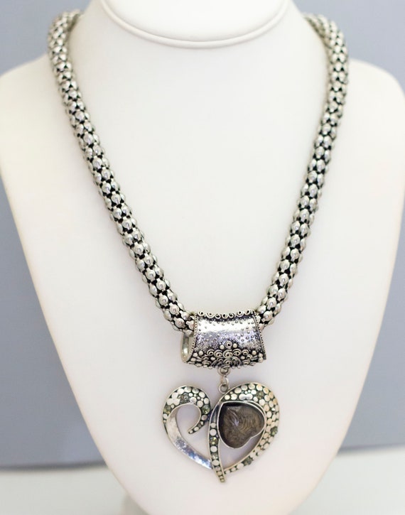 26 inch, Vintage Necklace, Silver Tone Necklace, … - image 2