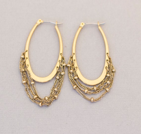 Golden Hoop Earrings, Statement Hoop Earrings, Sta
