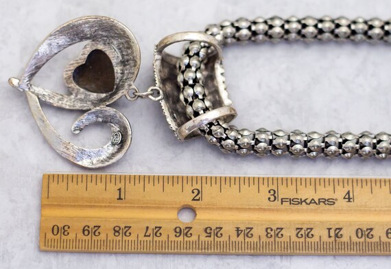 26 inch, Vintage Necklace, Silver Tone Necklace, … - image 3