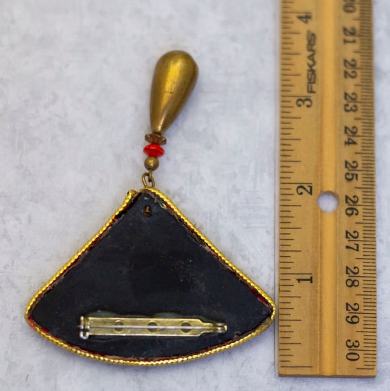 Vintage Brooch, Oriental Brooch, Gold Tone Brooch… - image 2