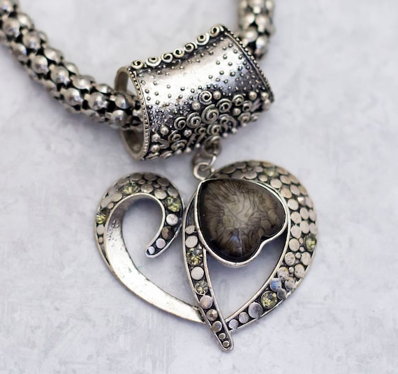 26 inch, Vintage Necklace, Silver Tone Necklace, … - image 1