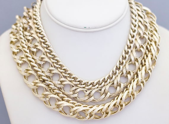 16 inch, Vintage Multi Strand Necklace, Multi Cha… - image 2