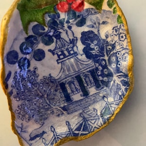 Blue Spode with Christmas holly