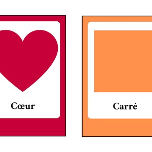 Flashcards formes | Cartes sur les formes | Formes géométriques | A4
