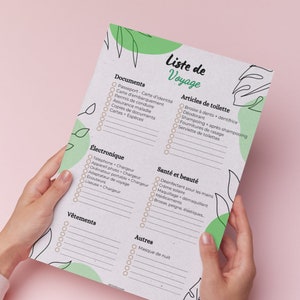 Travel/Holiday Checklist | Travel/Holiday List | Travel/Holiday Organization | A4