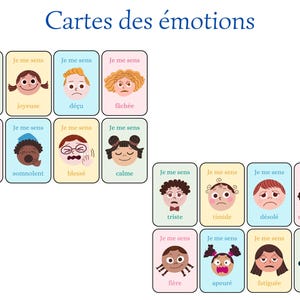 Cartes des émotions, cartes sur les émotions, outils pédagogiques sur les émotions, cartes enfants
