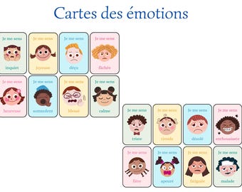 Cartes des émotions, cartes sur les émotions, outils pédagogiques sur les émotions, cartes enfants