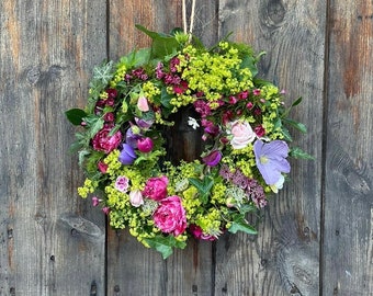 Seasonal Wreath with Fresh Flowers