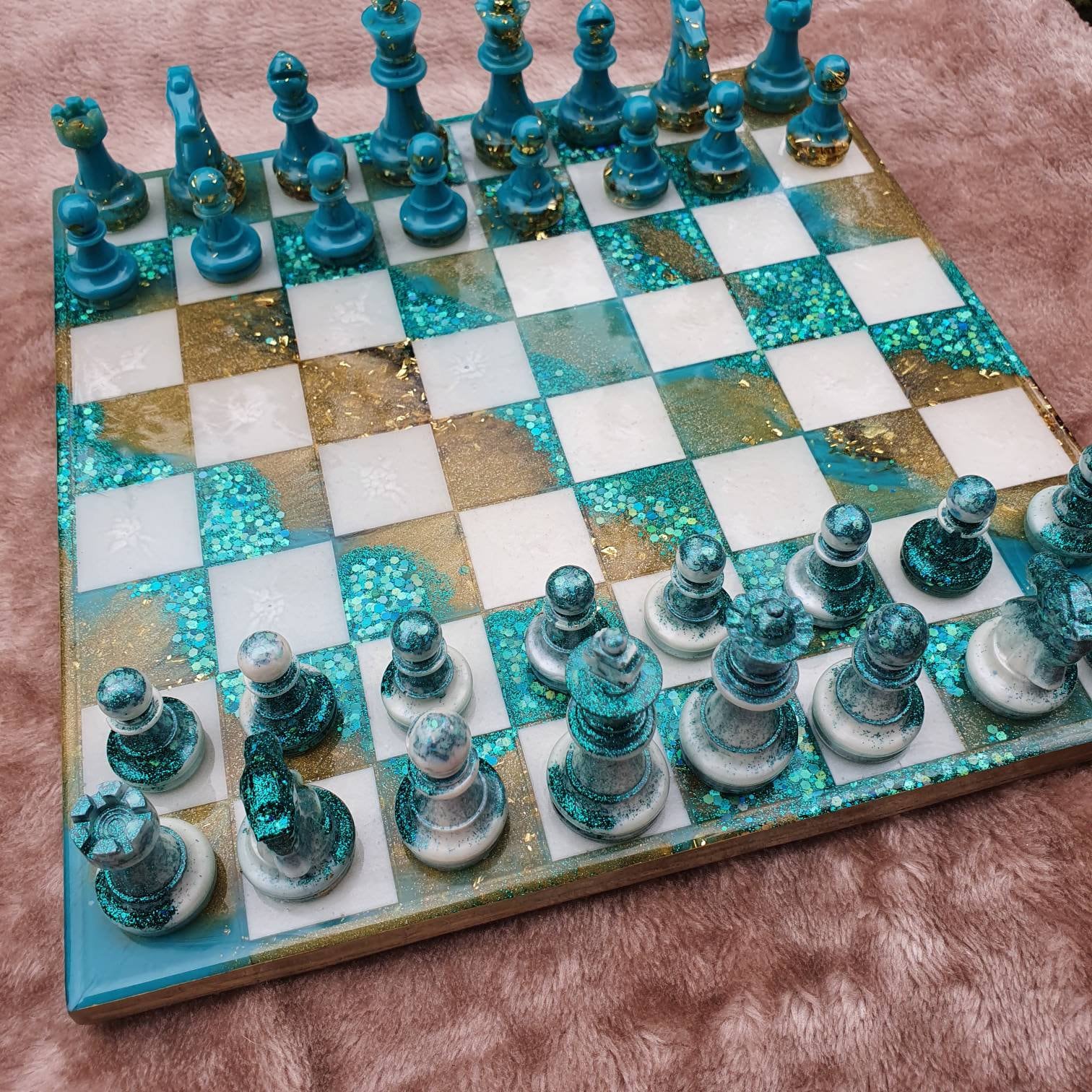 Chess Board Set Unique Chess Set Modern Chess Set Resin Etsy UK