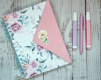 Rose Gratitude Diary | A5 Spiral Notebook | Gratitude Journal | Journal With Closure | Pink Notebook | Cute Writing Journal