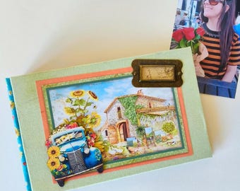 Handmade Floral Photo Album: 10x15 Hardcover, 80 Pockets