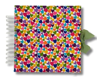 Colorful Hearts Photo Album: Handmade Scrapbook, Memory Keepsake