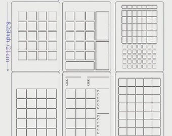 Juego de plantillas de diario semanal A5 para cuadernos / Plantillas para bullet journal / Regalo para amantes de los diarios / Regalo para estudiantes