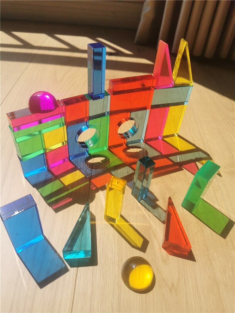 Acrylic Translucent Geometric Crystal Building Blocks Sensory Etsy