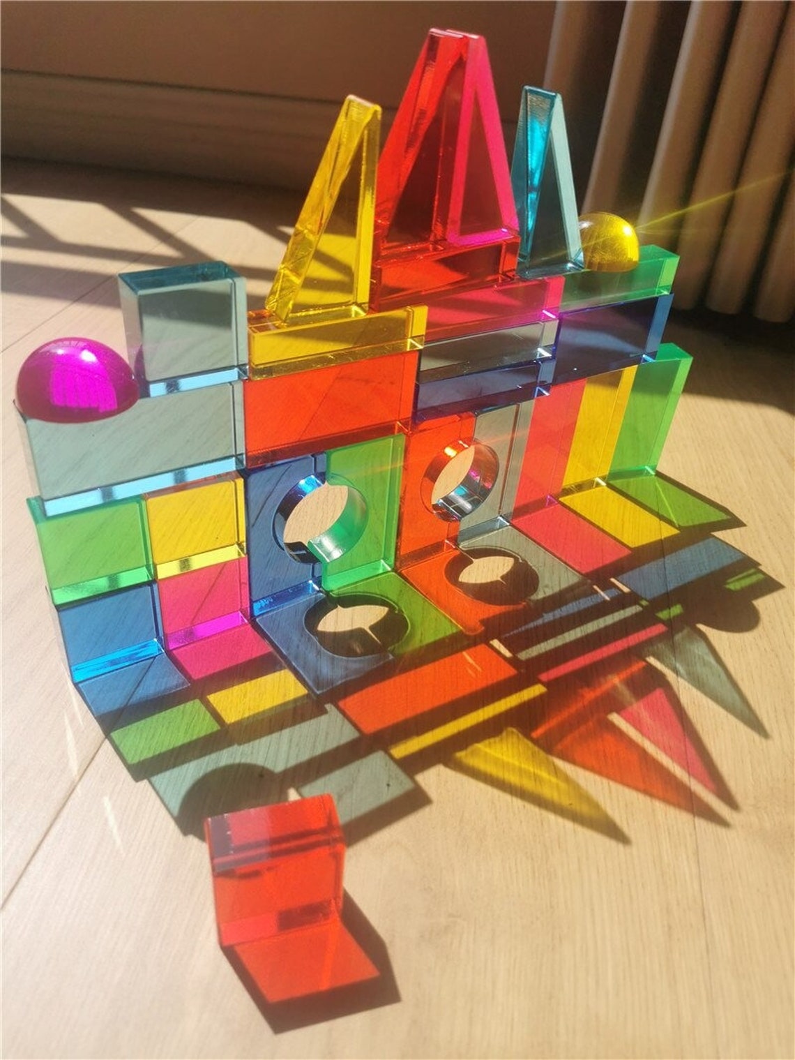 Acrylic Translucent Geometric Crystal Building Blocks Sensory Etsy