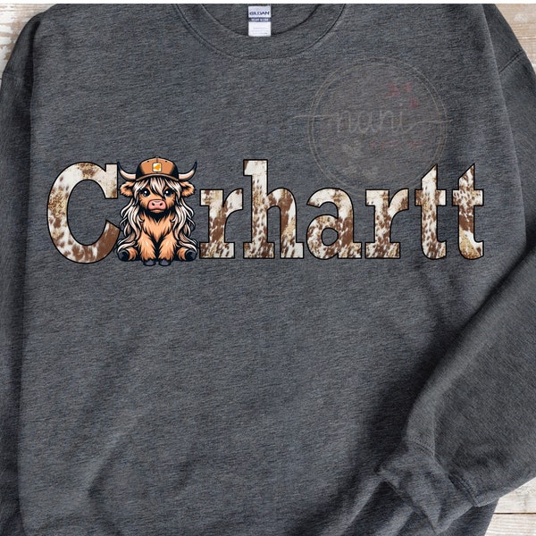 Carhartt highland cow png Carhartt girl cow