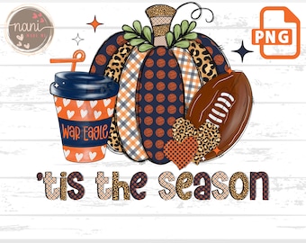 Blue and orange ‘Tis the season sublimation png file