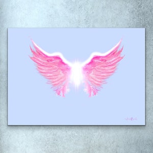 Angel Wings, Angels, Flying Bird, abstract Wings, pink Wings, Digital  Wall art, Wall Hanging Poster ,Print