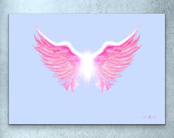 Angel Wings, Angels, Flying Bird, abstract Wings, pink Wings, Digital  Wall art, Wall Hanging Poster ,Print