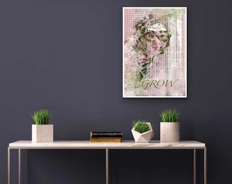 Poster, Collage style Feminine Print, Contemporary abstract Poster, Decor Gift, Unframed Poster,inspirational Wall art Poster ,Print image 5