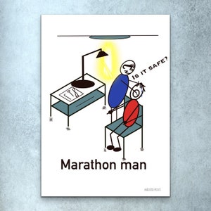 Download Marathon man  DOWNLOADABLE instant print, Gift, Poster, Humerous  print, Wall Art, film poster Home Decor, Wall Hanging