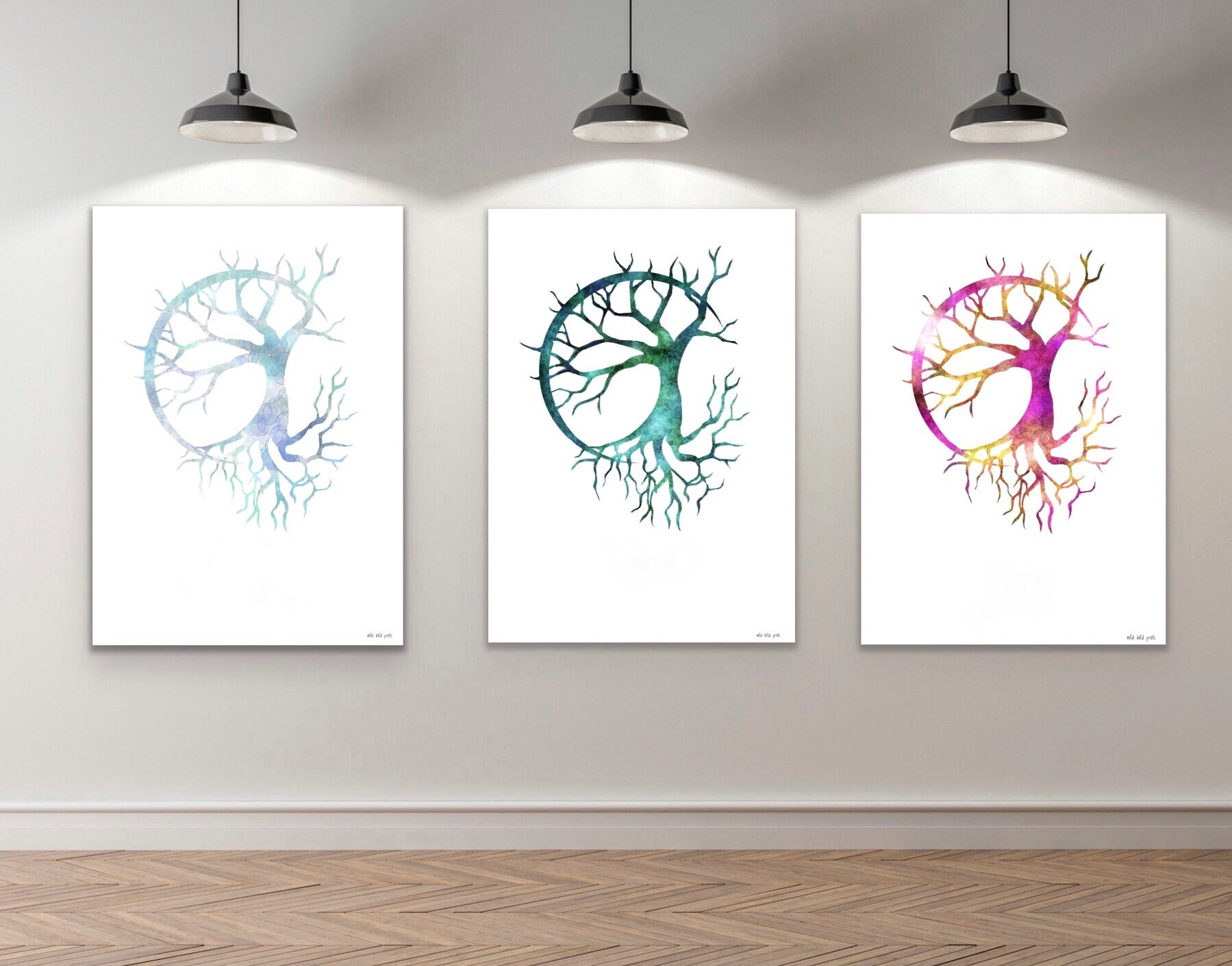 Tree of Life Print Pink Colours Gift Unframed Poster Etsy