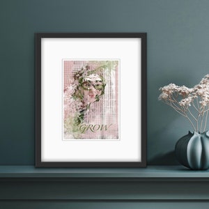Poster, Collage style Feminine Print, Contemporary abstract Poster, Decor Gift, Unframed Poster,inspirational Wall art Poster ,Print image 3