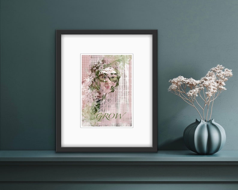 Poster, Collage style Feminine Print, Contemporary abstract Poster, Decor Gift, Unframed Poster,inspirational Wall art Poster ,Print image 3