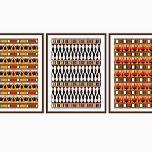 Egyptian Pattern, Egyptian Wall Art, Set of 3 Prints, Pattern Art, Abstract Art, Downloadable Art, Printable Wall Art