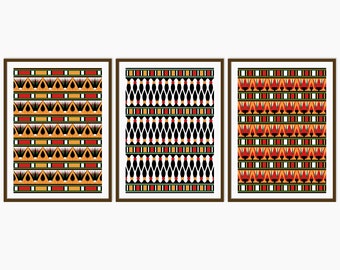 Egyptian Pattern, Egyptian Wall Art, Set of 3 Prints, Pattern Art, Abstract Art, Downloadable Art, Printable Wall Art