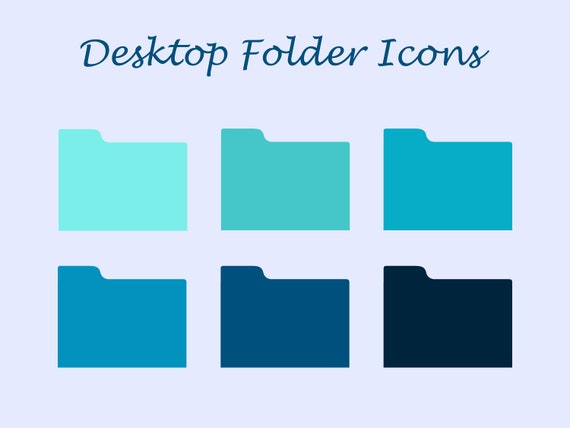 Windows Folder Icons Blue Desktop Icons Sea Desktop Icons | Etsy