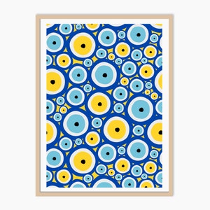 Evil Eye (Mati) Print, Greek Art, Symbol Art, Mediterranean Art, Downloadable Art, Printable Wall Art