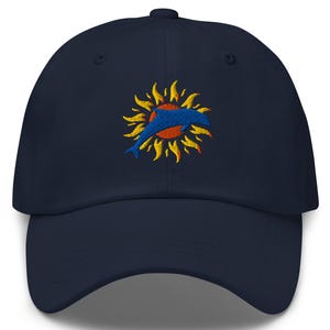 Embroidered Dolphin Dad Hat: Chino Cotton Twill Baseball Cap
