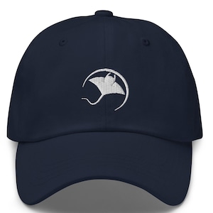 Casquette de baseball brodée raie manta : cadeau pour les amoureux de l&#39;océan