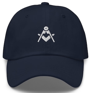 Masonic Compass Cap, Freemason Embroidered Hat, Masonic Lodge Headwear, Freemasonry Gift, Masonic Symbol Cap, Lodge Apparel, Dad Hat