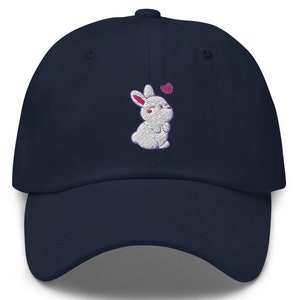 Süße Osterhasen-Baseballmütze, gestickte Mütze, süße Kaninchen-Hut, Kaninchen-Liebhaber-Geschenk, Kindermütze, Kindermütze, Kaninchen-Themazubehör