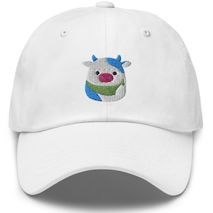 Cow Baseball Cap, Embroidered Cute cow Design, Fun and Funky Hat, Cute Animal Lover Gift, Dad hat, plushy Embroidered Baseball Hat