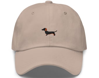 刺繍入りダックスフントシルエットの野球帽 - 犬好きへのギフト