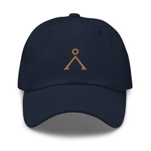 Casquette de cinéphile à chevrons, casquette de baseball brodée Star Gate, casquette tendance, chapeau papa, chevron brodé or, adresse Star Map Gate