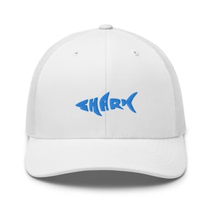 Blauhai Hai Bestickte Trucker Hat - Strand Geschenk