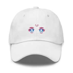 Gorra de béisbol con ojos de anime, gorra de chica de anime de dibujos animados, gorra de béisbol con dibujos de anime, linda gorra de anime, gorra de béisbol con ojos de anime, regalo de anime