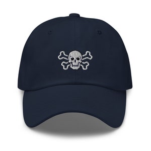 Embroidered Pirate Skull Baseball Cap: Gothic Crossbones Hat
