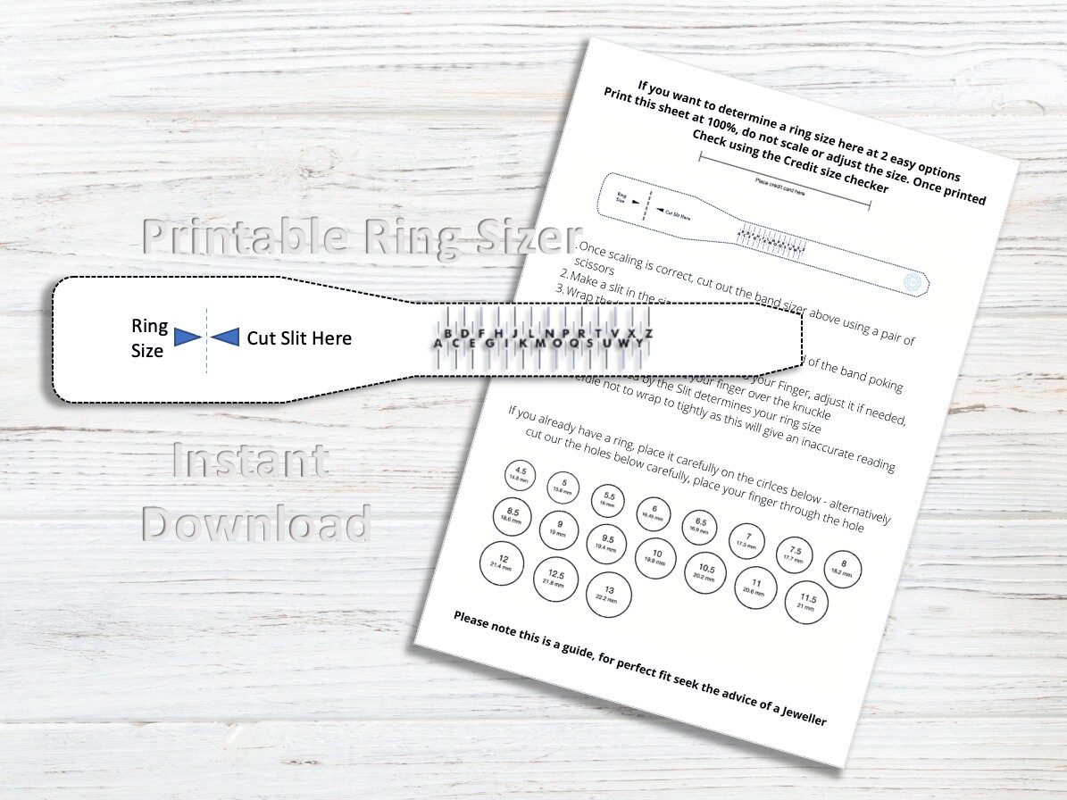 ring size chart printable ring sizer pdf ring size guide