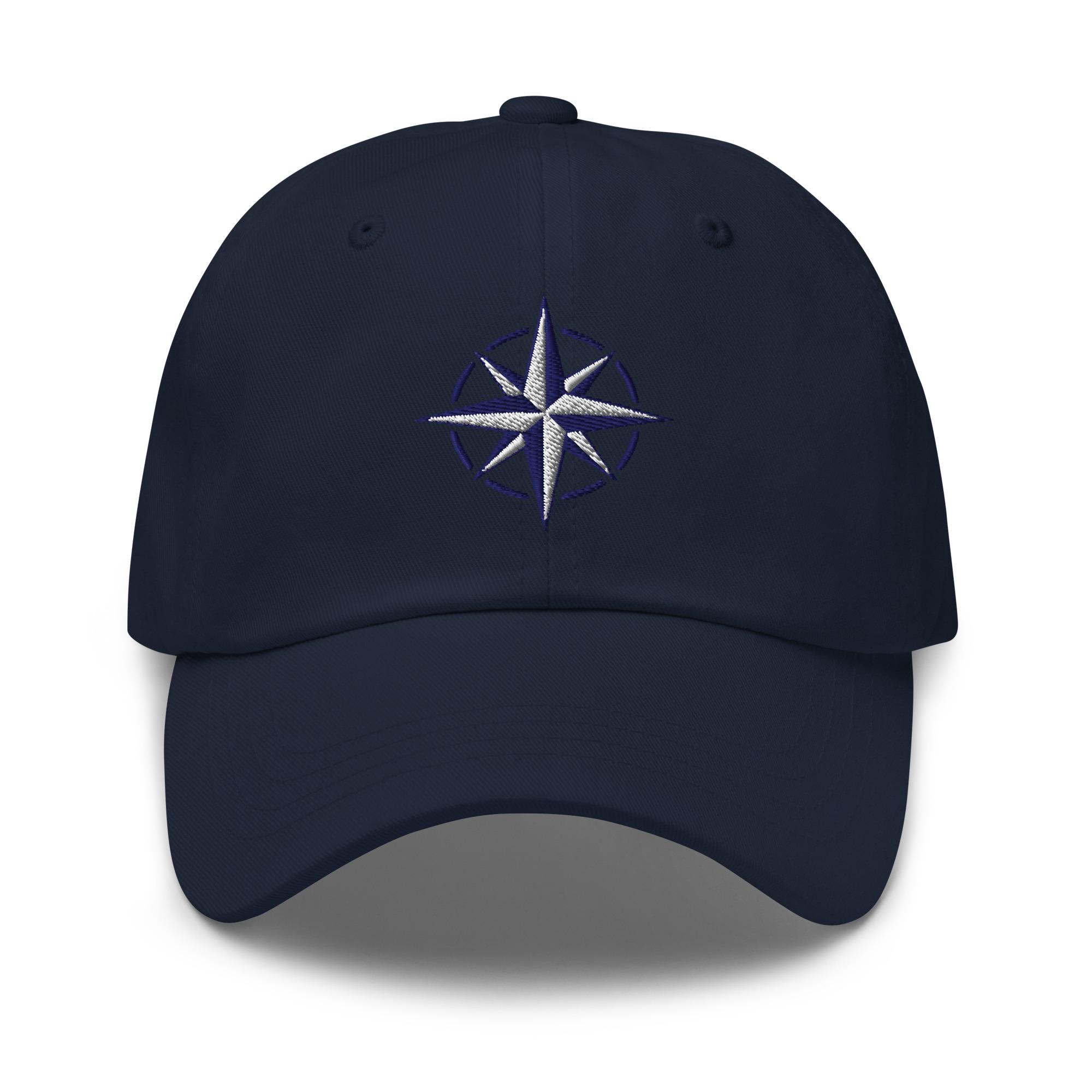 Embroidered Compass Baseball Cap, Cotton Twill Dad Hat - Etsy
