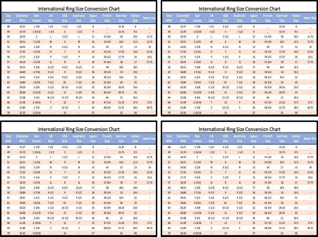 printable ring sizer pdf ring size guide instant download